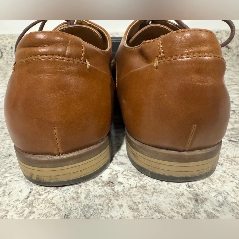 Sonoma Shoes Men’s 12M Brendan Dress Derby Oxford Brown Faux Leather Lace Up